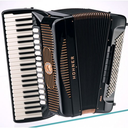 1570310 Hohner Gola 414 Piano Accordion With Convertor In Case Black