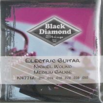 06-N477M N477M BLACK DIAMOND ELECTRIC GUITAR STRINGS NICKEL ALLOY WOUND SET - MEDIUM