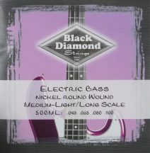06-41230 N500ML BLACK DIAMOND BASS NICKEL ROUND WOUND SET MEDIUM LONG SCALE