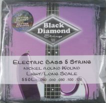 06-41233 N550L BLACK DIAMOND BASS NICKEL ROUND 5 STRING SET LIGHT LONG SCALE