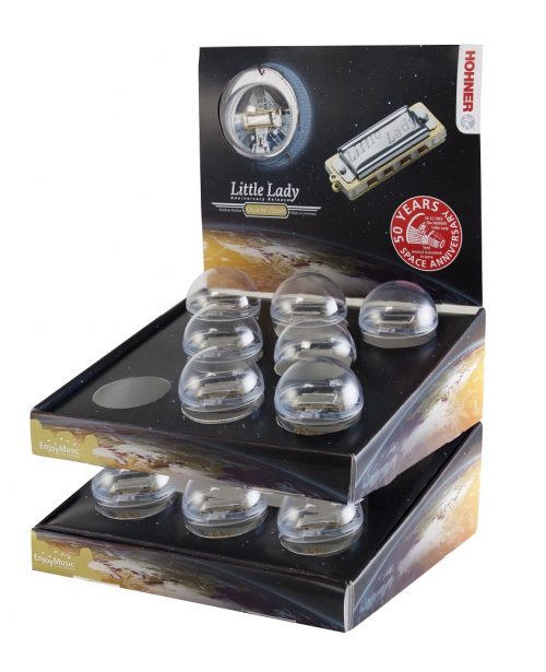 15-M91570, HOHNER COUNTER DISPLAY LITTLE LADY HARMONICAS, GEMINI ANNIVERSERY EDITION, 16 UNITS , KEY OF C
