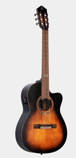 ORT-DSSUITE-C/E, ORTEGA FULL SIZE THINLINE BODY 'DISTRESSED SUITE' GUITAR, SOLID SPRUCE TOP, DTS MAHOGANY BACK & SIDES, CUTAWAY/PICKUP, WITH DELUXE GIGBAG