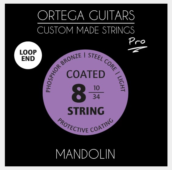 ORT-MAP-8, ORTEGA MANDOLIN 8-STRING, PHOSPHOR BRONZE, STEEL CORE