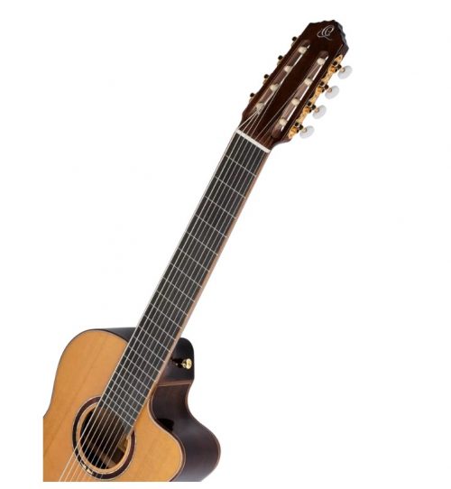 ORT-RCE159-8, ORTEGA FULL-SIZE 8-STRING GUITAR, SOLID CEDAR TOP, WALNUT BACK & SIDES, CUTAWAY, EQ PICKUP, DELUXE GIGBAG - Image 7