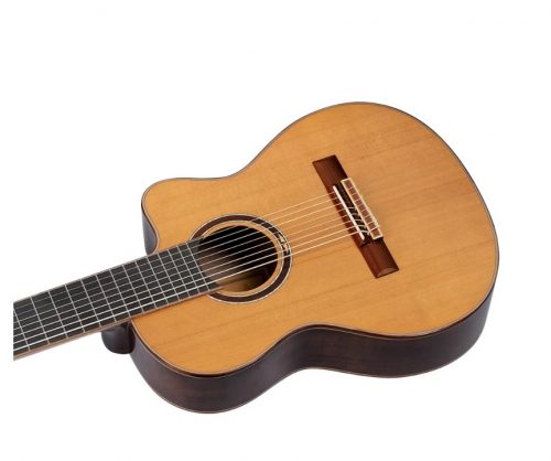 ORT-RCE159-8, ORTEGA FULL-SIZE 8-STRING GUITAR, SOLID CEDAR TOP, WALNUT BACK & SIDES, CUTAWAY, EQ PICKUP, DELUXE GIGBAG - Image 8