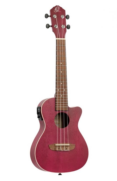 ORT-RURUBY-CE, ORTEGA EARTH SERIES CONCERT UKULELE, OKOUME TOP BACK & SIDES, RUBY/RASPBERRY SATIN FINISH, EQ/CUTAWAY - Image 2