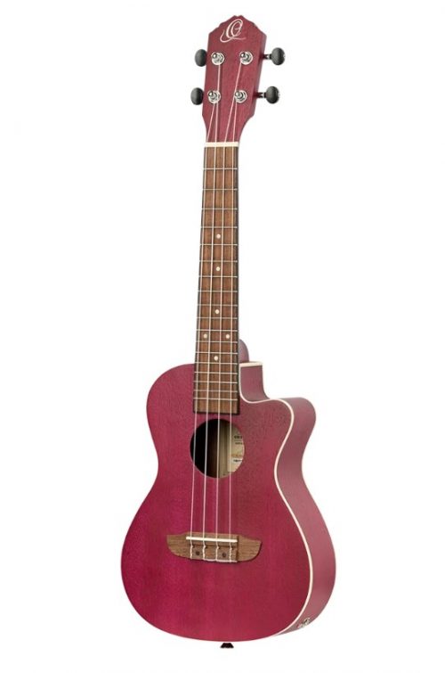 ORT-RURUBY-CE, ORTEGA EARTH SERIES CONCERT UKULELE, OKOUME TOP BACK & SIDES, RUBY/RASPBERRY SATIN FINISH, EQ/CUTAWAY - Image 3