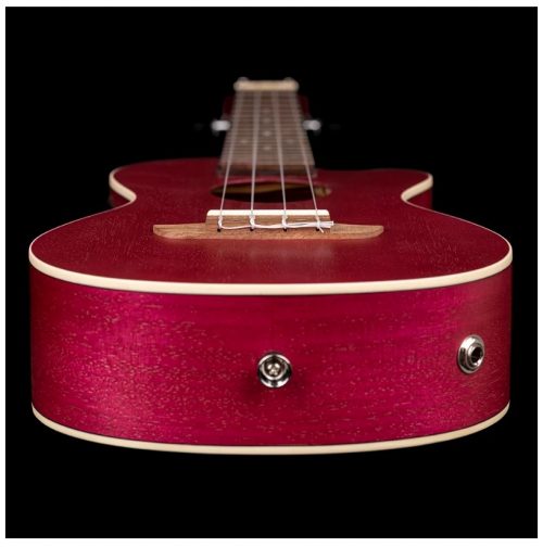 ORT-RURUBY-CE, ORTEGA EARTH SERIES CONCERT UKULELE, OKOUME TOP BACK & SIDES, RUBY/RASPBERRY SATIN FINISH, EQ/CUTAWAY - Image 4