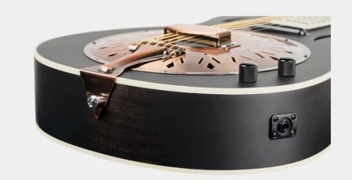 ORT-RRG40CE-DBK, ORTEGA RESONATOR GUITAR, AMERICANA SERIES, MAHOGANY DISTRESSED SATIN BLACK IN GIG BAG - Image 4