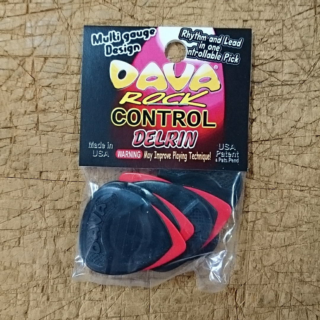 Dava 1303 Rock Delrin Guitar Picks - Multi-Gauge Control Picks With Grip Tip For Electric & Acoustic Guitar