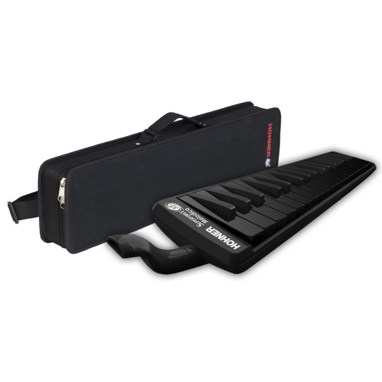 15C94331, HOHNER SUPERFORCE 37 MELODICA, BLACK KEYS & BODY, 3 FULL