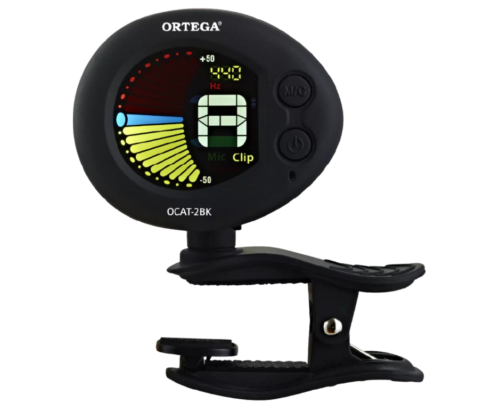ORT-OCAT-2BK, ORTEGA CHROMATIC CLIP-ON TUNER, VIBE-SENSOR & METRONOME, BLACK