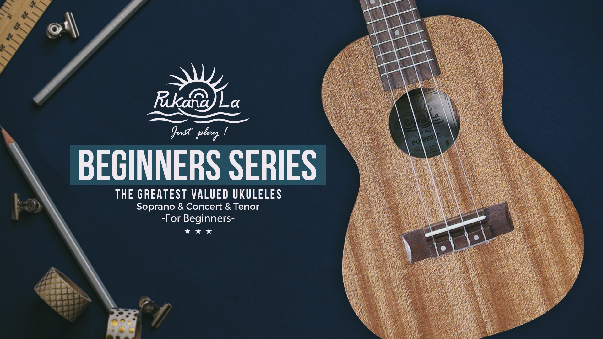 PUBE01C, PUKANALA UKULELE, BEGINNERS SERIES, CONCERT SIZE KJ Music